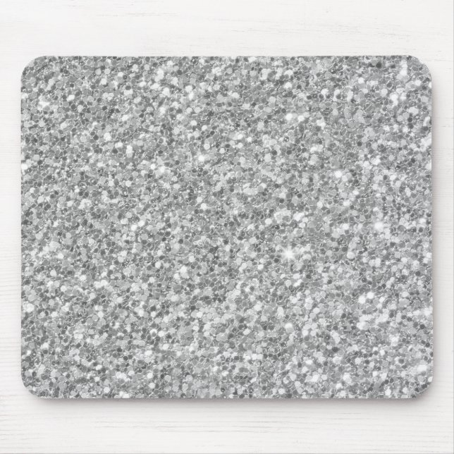 Silver Gray Bling Glitzer Mousepad (Vorne)