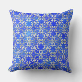 Silver Gray Blue Dancing Scrolls Muster Kissen