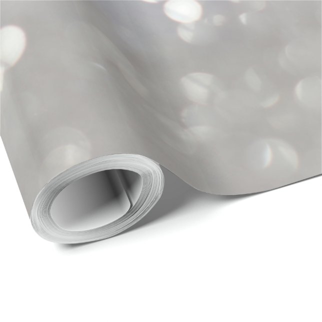Silver Gray Bokeh Elegante Herzlichen Glückwunsch  Geschenkpapier (Rolleneckpunkt)