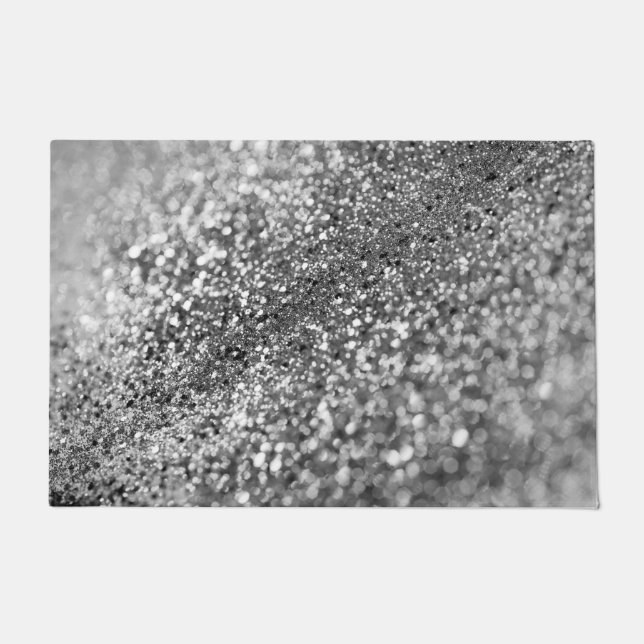 Silver Gray Bokeh Glitzer #1 (Imitate Glitzer) #de Fußmatte (Vorderseite)