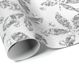 Silver Gray Crystals Hashish Foil Metal Swarovski Geschenkpapier