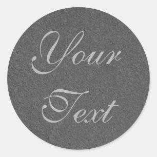 Silver Gray Custom Umschlag Aufklebers mit Text Runder Aufkleber