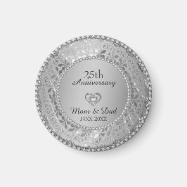 Silver Gray Damask 25 Jahre Magnet