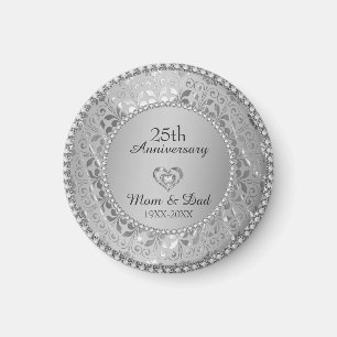 Silver Gray Damask 25 Jahre Magnet