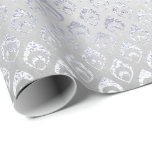 Silver Gray Floral Peacock Royal Shiny Geschenkpapier<br><div class="desc">Minimalismus und Einfachheit der Form Glam und Chic Wrapping Paper</div>