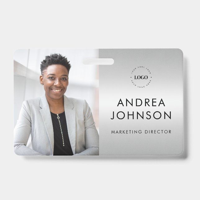 Silver Gray Foto ID Card mit benutzerdefiniertem L Ausweis (Vorderseite)