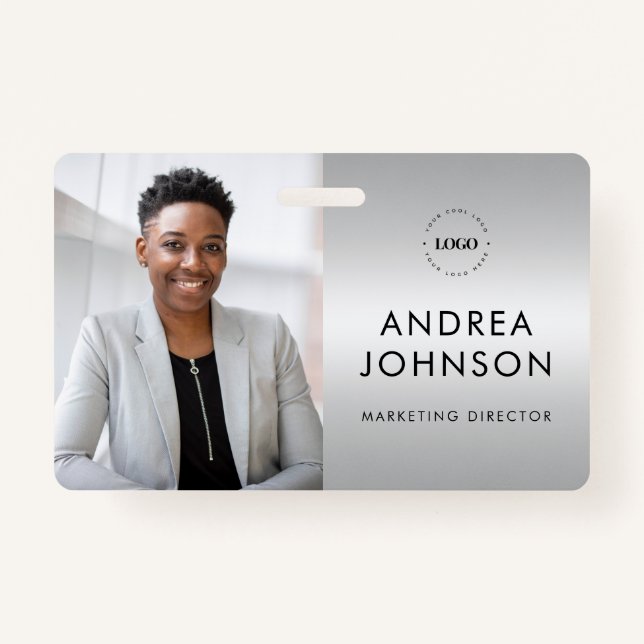 Silver Gray Foto ID Card mit benutzerdefiniertem L Ausweis (Vorderseite)