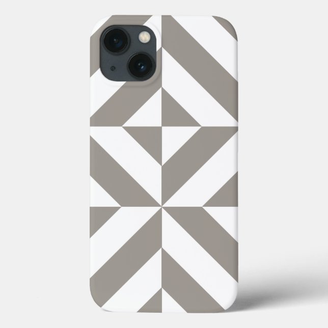 Silver Gray Geometric Deko Cube Pattern Case-Mate iPhone Hülle (Rückseite)