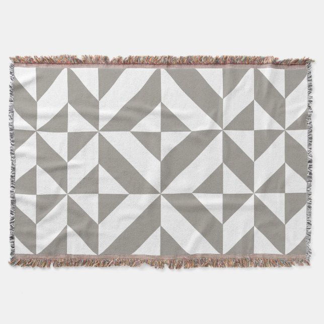 Silver Gray Geometric Deko Cube Pattern Decke (Vorderseite)