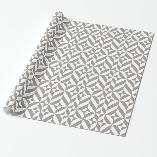 Silver Gray Geometric Deko Cube Pattern Geschenkpapier (Ungerollt)