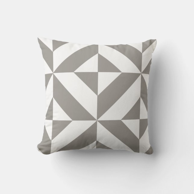 Silver Gray Geometric Deko Cube Pattern Kissen (Vorderseite)