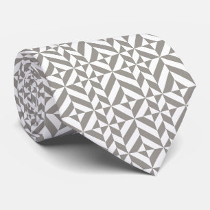 Silver Gray Geometric Deko Cube Pattern Krawatte