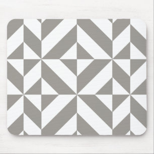 Silver Gray Geometric Deko Cube Pattern Mousepad