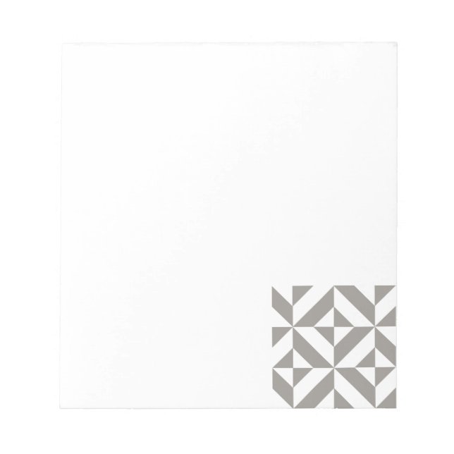 Silver Gray Geometric Deko Cube Pattern Notizblock (Vorderseite)
