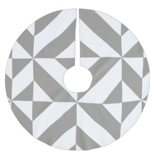 Silver Gray Geometric Deko Cube Pattern Polyester Weihnachtsbaumdecke