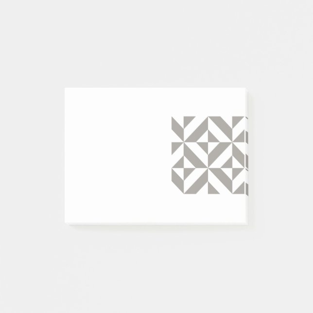Silver Gray Geometric Deko Cube Pattern Post-it Klebezettel (Vorderseite)
