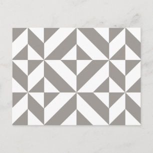 Silver Gray Geometric Deko Cube Pattern Postkarte