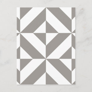 Silver Gray Geometric Deko Cube Pattern Postkarte