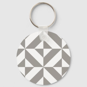 Silver Gray Geometric Deko Cube Pattern Schlüsselanhänger
