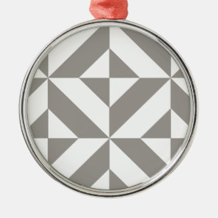 Silver Gray Geometric Deko Cube Pattern Silbernes Ornament