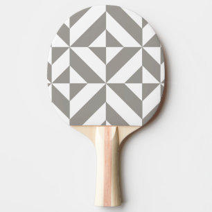 Silver Gray Geometric Deko Cube Pattern Tischtennis Schläger