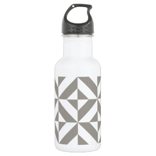Silver Gray Geometric Deko Cube Pattern Trinkflasche