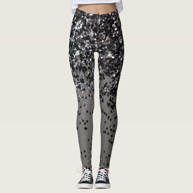 Silver Gray Glitzer #4 (Imitate Glitzer) #shiny #a Leggings (Vorderseite)
