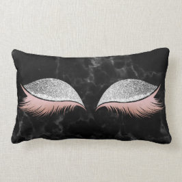 Silver Gray Glitzer Black Glam Makeup Marmor Schwa Lendenkissen