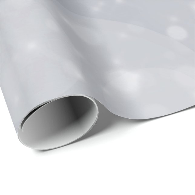 Silver Gray Glitzer White Hübsch Bokeh Spark Geschenkpapier (Rolleneckpunkt)