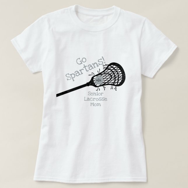 Silver Gray Go Team Lacrosse Mama T-Shirt (Design vorne)