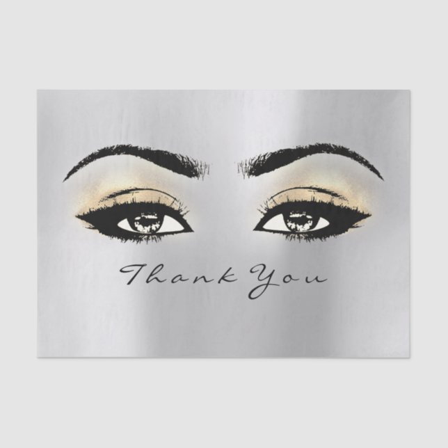 Silver Gray Gold Blush Metallic Danke Augen Seidenpapier (Vorderseite)