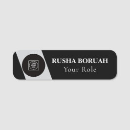 Silver Gray Gradient Logo Staff Badge nametags Namensschild