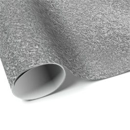 Silver Gray Graphite Shiny Glass Metallic VIP Geschenkpapier