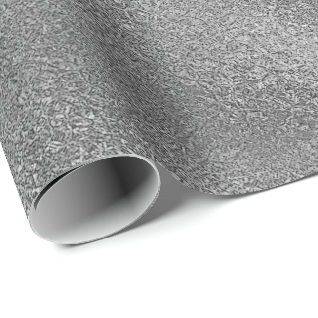 Silver Gray Graphite Shiny Glass Metallic VIP Geschenkpapier (Rolleneckpunkt)