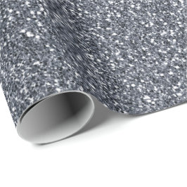 Silver Gray Gray Glitzer Delicate White Bridal Geschenkpapier