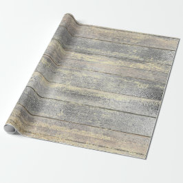 Silver Gray Grungy Champaign Gold Wood Rustikal Geschenkpapier