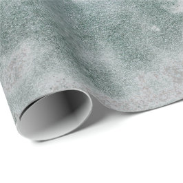 Silver Gray Grungy Marble Stone Aquamarin Green VI Geschenkpapier