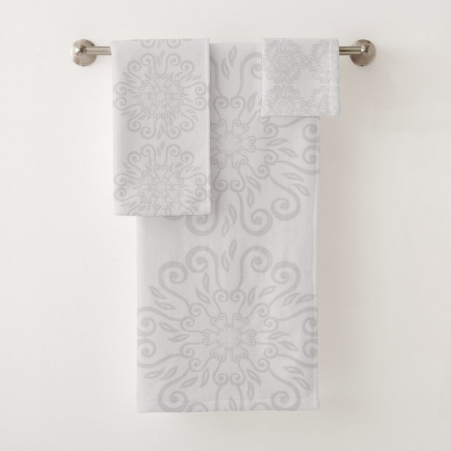 SILVER GRAY HAMPTONS STYLE BADEZIMMER TOWEL SET (Insitu)