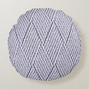 Silver Gray Imitate Diamond Strick Pattern Rundes Kissen