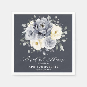 Silver Gray Ivory Floral boho Ivory Brautparty Serviette