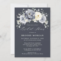 Silver Gray Ivory Floral Winter Boho Brautparty