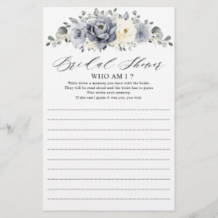 Silver Gray Ivory Floral Winter Who I Game