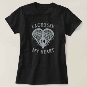 Silver Gray Lacrosse My Heart T - Shirt