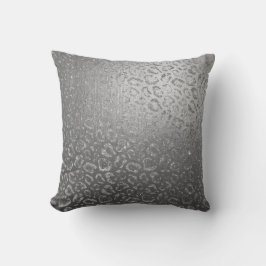Silver Gray Leopard Skin Glam Safari Kissen
