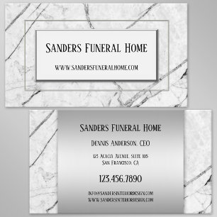 Silver Gray Marble Chic Business Card Visitenkarte