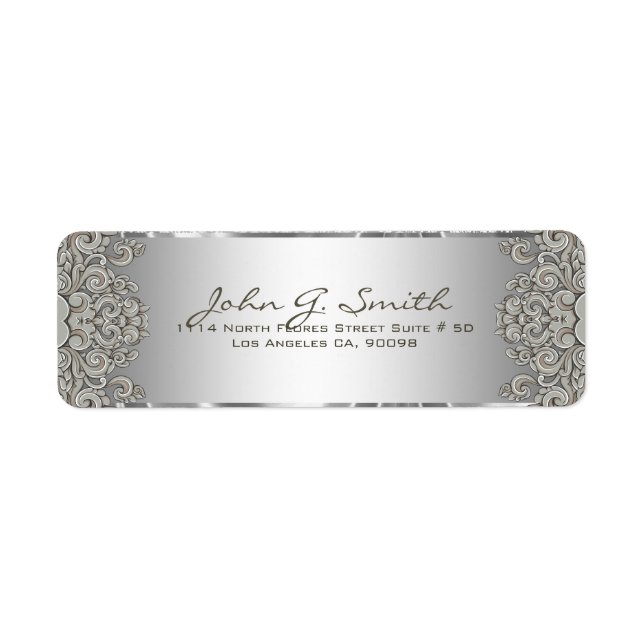 Silver Gray Metallic Muster Wirbel (Vorne)