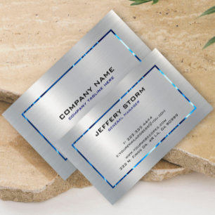 Silver Gray Metallic Textur Gesteinloser Stahl Loo Visitenkarte