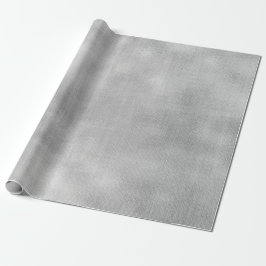 Silver Gray Minimal Linen Textile Burlap Canva Geschenkpapier