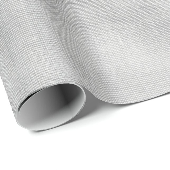 Silver Gray Minimal Linen Textile Burlap Canva Geschenkpapier (Rolleneckpunkt)