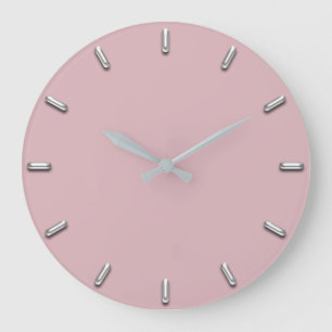 Silver Gray Minimalismus Eggplant Rosa Rose Große Wanduhr